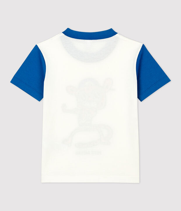 T-shirt bambina/bambino a maniche corte bianco/blu